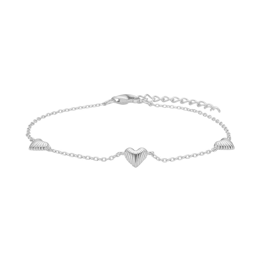 Breeze armbånd i sølv med 3 hjerter 17+3 cm fra Nordahl Jewellery